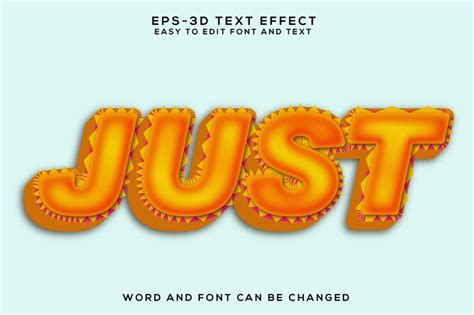 Premium Vector Just Word 3d Text Effect