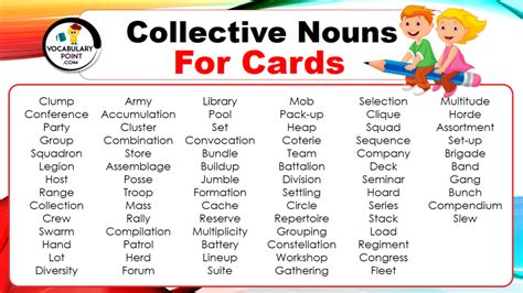 Collective Nouns For Cards With Meaning And Examples Vocabulary Point