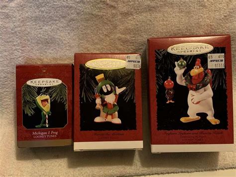 VINTAGE HALLMARK KEEPSAKE ORNAMENTS LOONEY TUNES MICHIGAN J FROG