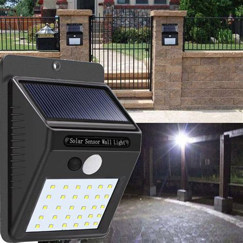 Solar Power Led Pir Motion Sensor Wall Light Waterproof Outdoor Path