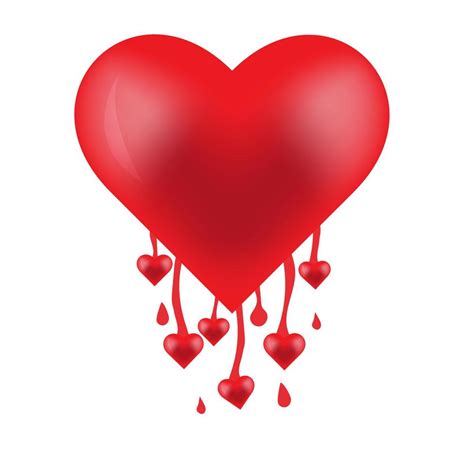 Red Heart Shape With Paint Hearts On White Background Heart Is A