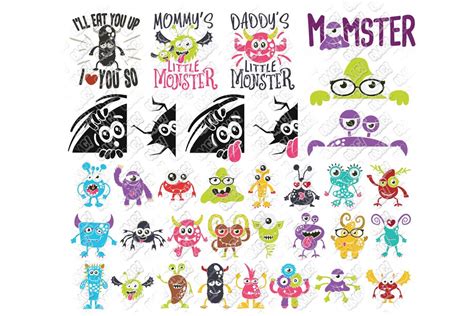 Monster Svg Bundle In Svgdxfepspng • Ohmycuttables