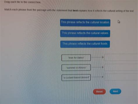 Solved Drag Each Tile To The Correct Box Match Each Phrase From The