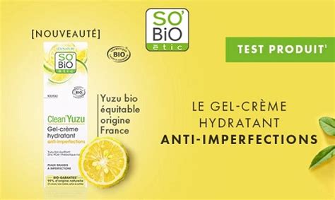 Anti Crise Fr Test De Produit Sobio Etic Gel Cr Me Hydratant Anti