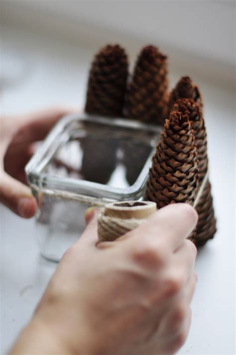 Simple DIY Pine Cone Candle Holder Shelterness