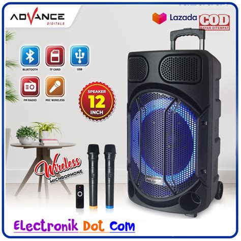 SPEAKER BLUETOOTH ADVANCE K1203 Speaker Portable 12 Inch FREE 2 MIC