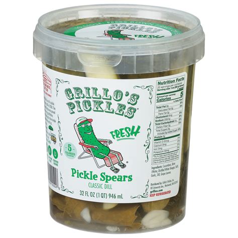 Grillo S Pickles Spears Classic Dill Front Right Elevated