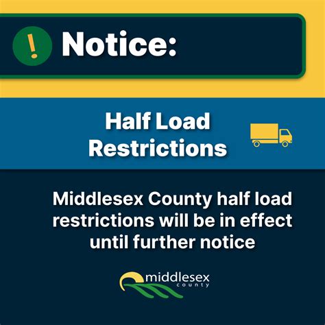load restrictions  effect middlesex county