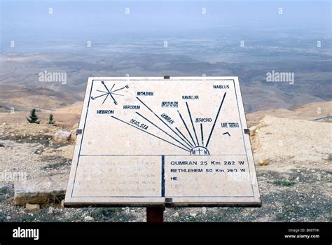 Visitor's map on Mt. Nebo, Jordan, Middle East, Asia Stock Photo - Alamy