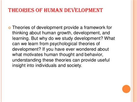 Theories of human development