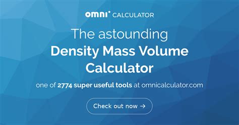 Density Mass Volume Calculator