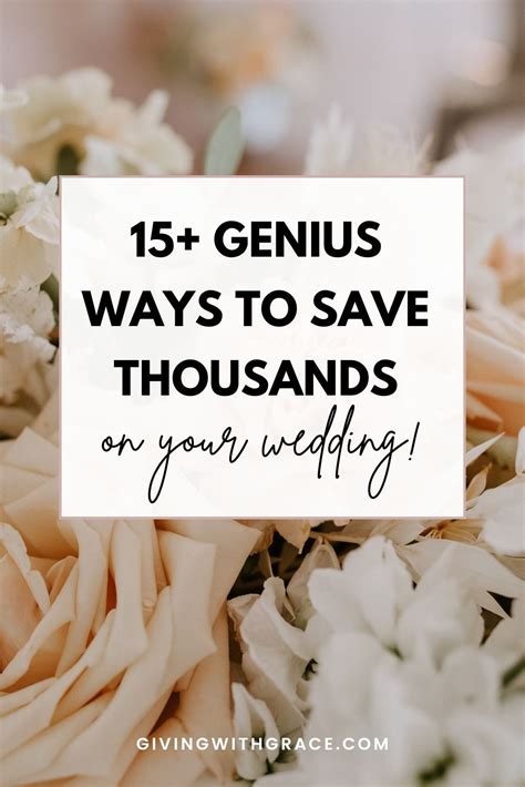 Genius Ways To Save Thousands On Your Wedding Wedding Savings Plan