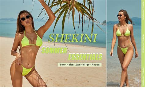 Shekini Damen Bikini Set Klassischer R Ckenfrei Sexy Kleine Tasse