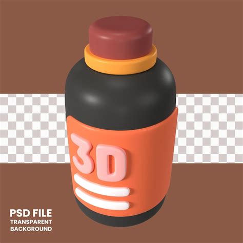 Icône D illustration 3d De Bouteille De Résine PSD Premium