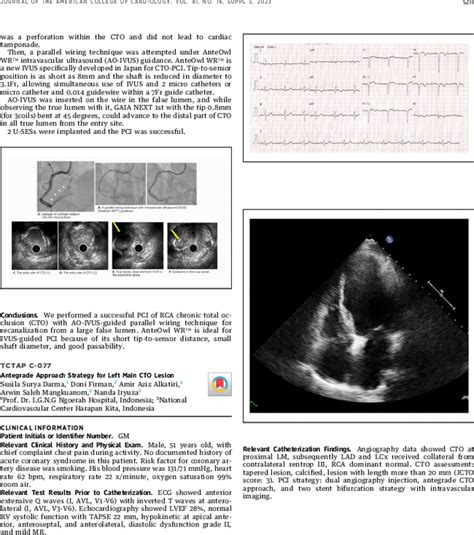 Tctap C Antegrade Approach Strategy For Left Main Cto Lesion