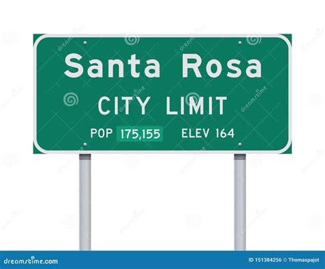 Santa Rosa City Limit Road Sign Stock Vector Illustration Of America