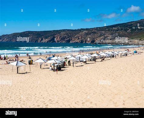 Praia Do Guincho Atlantic Ocean Beach Cascais Region Portugal Stock