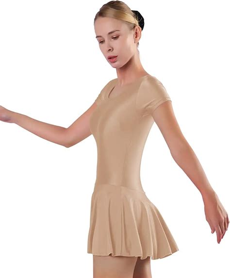 Speerise Womens Short Sleeve Ballet Dance Skirted Leotard Gymnastics