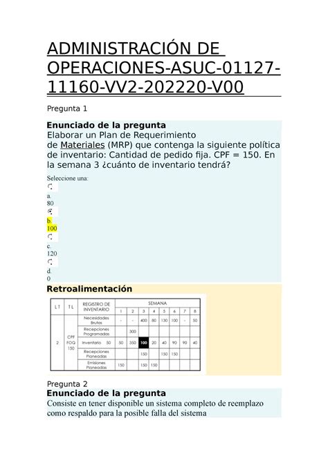 Autoevaluacion 4 Administración DE Operaciones ADMINISTRACIÓN DE