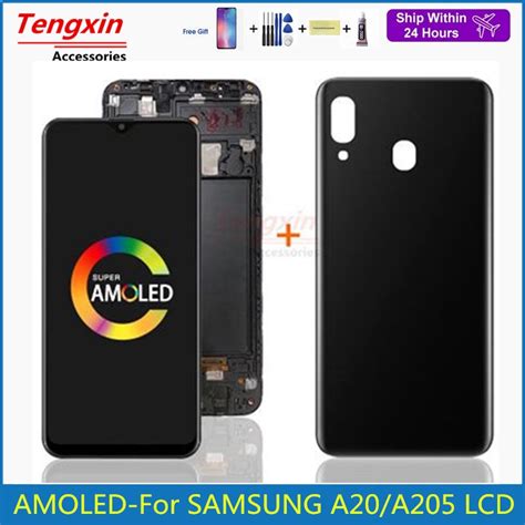 6 4 Super AMOLED For Samsung Galaxy A20 A205 SM A205F LCD Display