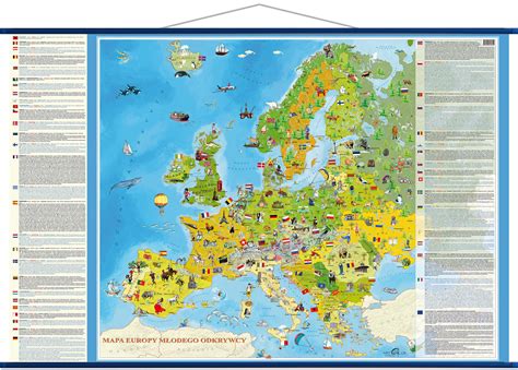 Europa Młodego Odkrywcy mapa ścienna dla dzieci 140x100 cm