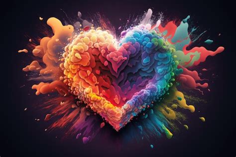 Premium Ai Image Rainbow Heart Wallpapers That Are High Definition