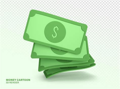 Render 3d De Dibujos Animados De Dinero Con Fondo Transparente