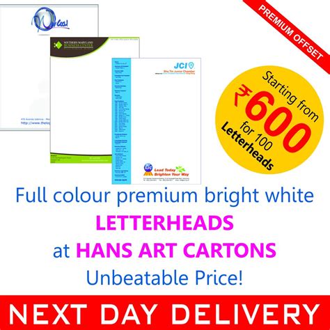 Premium Letterhead Printing At Best Price In New Delhi Id