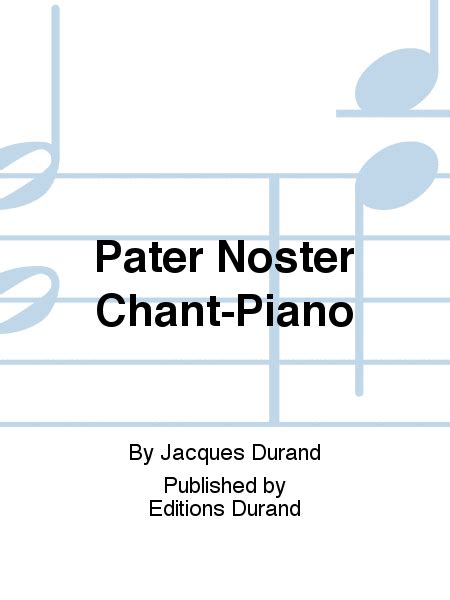 Pater Noster Chant Piano Sheet Music Plus