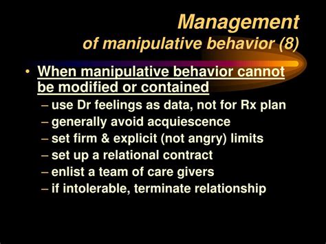 PPT - Working with Manipulative Behavior Primary Care Conference June 1 ...