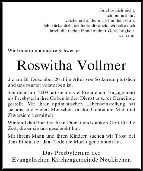 Alle Traueranzeigen für Roswitha Vollmer trauer rp online de