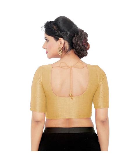 Muhenera Womens Art Silk Elbow Sleeves Saree Blouse Muhenera S 3393013