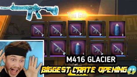 MY FIRST BIGGEST M416 GLACIER CRATE OPENING HOW MANY BC I SPENT ON