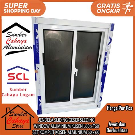 Jual Jendela Sliding Geser Sleding Window Aluminium Kusen L X T Set