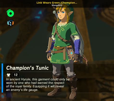 Link Wears Green Champion Tunic Recolour The Legend Of Zelda Breath Of The Wild Wiiu Mods