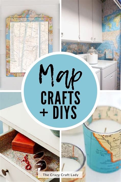 My Favorite Creative Map Paper Crafts - The Crazy Craft Lady