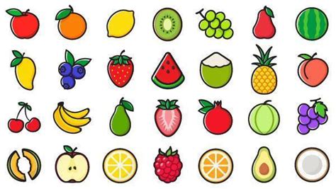 Fruit Icon Set 688201 Vector Art At Vecteezy