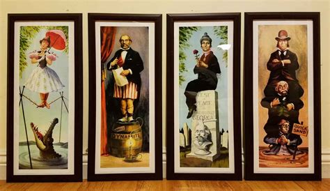 Disneyland Haunted Mansion Set of 4 Stretch Paintings Fine Art