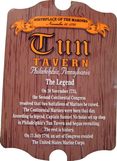 Hardboard Sign Tun Tavern Marine Corps Marine Corps Birthday Usmc