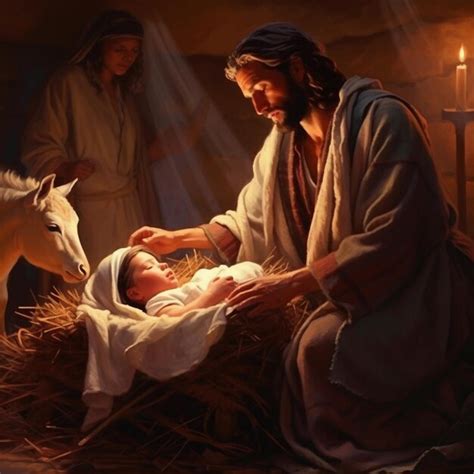 Premium AI Image | Holy Night Celebrating the Birth of Jesus in the Nativity Scene