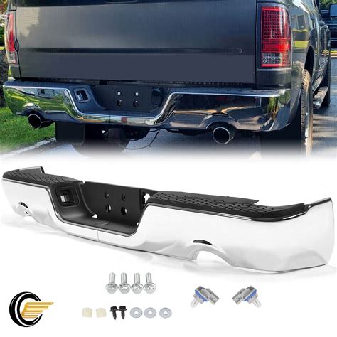 New Complete Steel Chrome Rear Step Bumper Assembly For Dodge