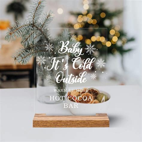 Baby It S Cold Outside Baby Shower Hot Cocoa Bar Acrylic Sign Zazzle