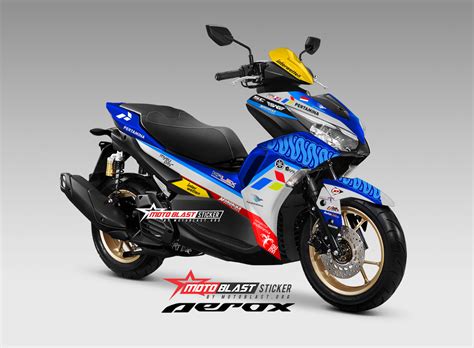 Modifikasi Striping Yamaha New Aerox 155 Connected Livery Mandalika