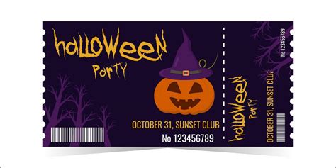 Layout of the Halloween Party Ticket Template. 27483935 Vector Art at ...