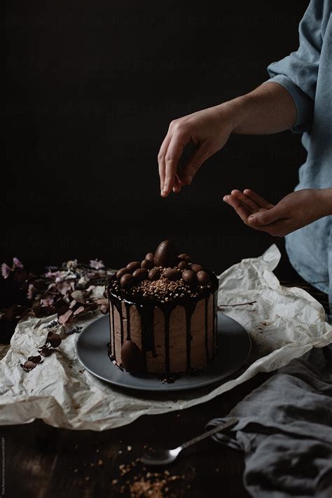 "Easter Dark Chocolate Egg Cake" by Stocksy Contributor "THAIS RAMOS ...