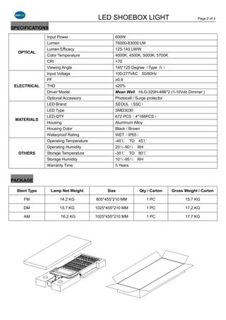 Ul Dlc Premium W Led Parking Lot Lights Pdf