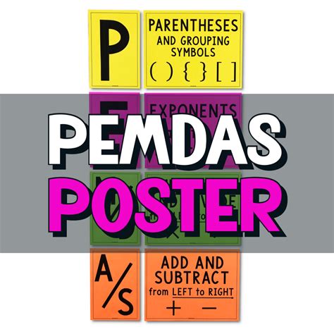 My Math Resources Order Of Operations Pemdas Posters Math Classroom