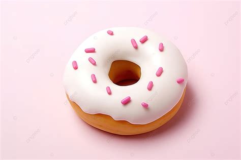 Fondo Una Imagen De Un Donut Blanco Con Glaseado Rosa Fondo Suerte