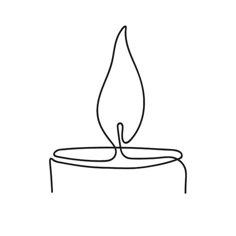 Premium Vector Burning Candle In One Line Style One Line Drawing