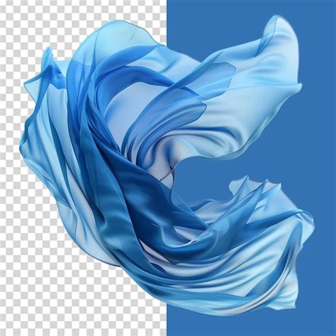 Premium PSD Blue Flying Fabric Png Isolated On Transparent Background